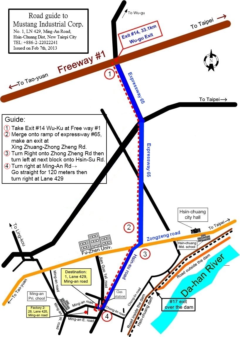 Road guide to Mustang Industrial Corp.